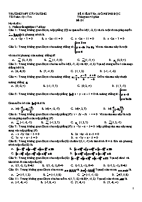 Để kiểm tra môn Hình học 10 - Đề 01